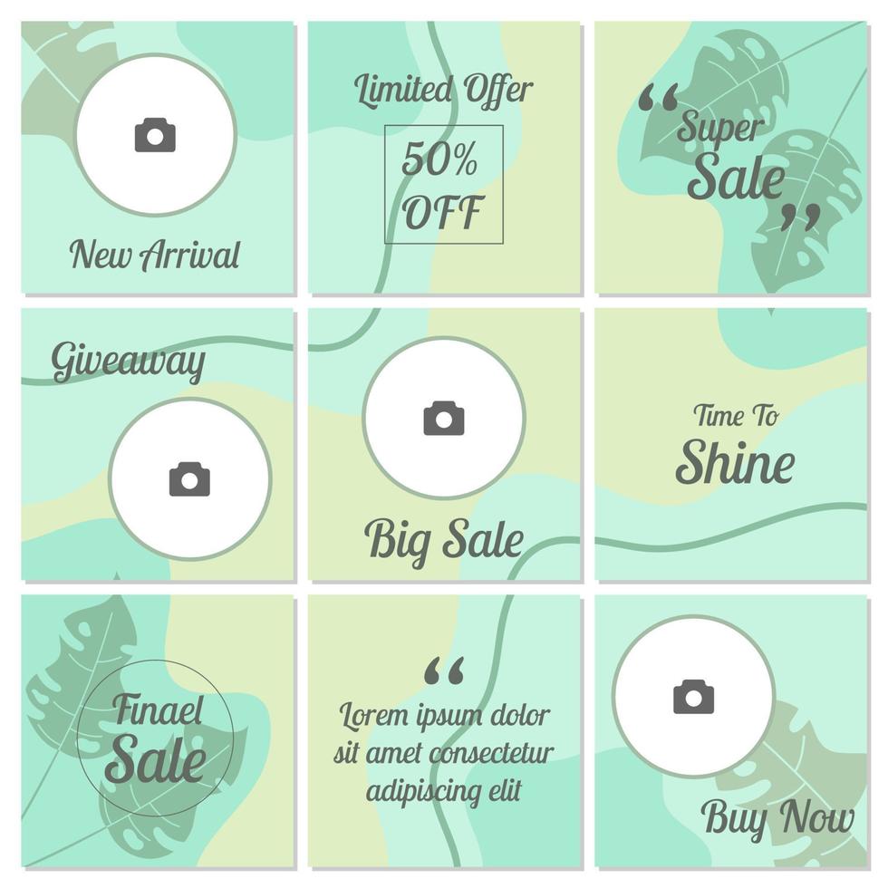 Social Media Puzzle Template and Copy Space Vector Illustration. Blank photo website Advertising Background
