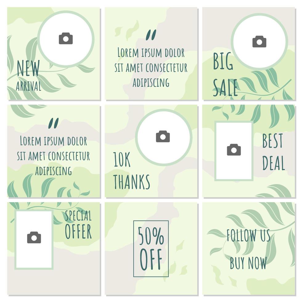 Social Media Puzzle Template and Copy Space Vector Illustration. Blank photo website Advertising Background