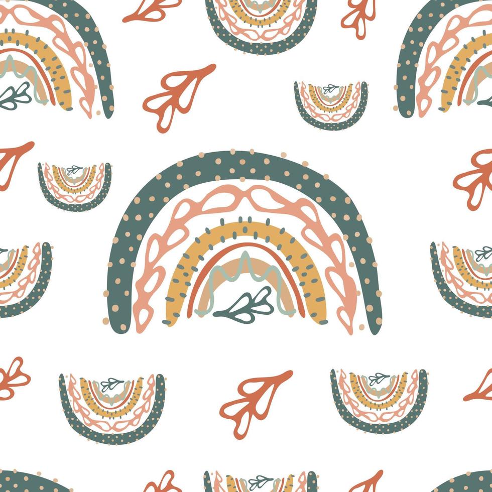 Seamless pattern Boho clip art, boho rainbow vector