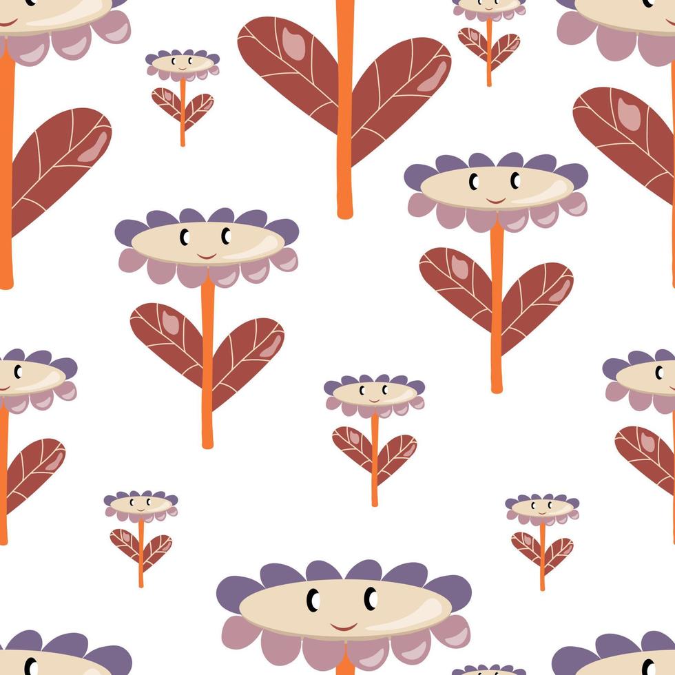 Seamless pattern Retro Cute flower, vector illustration