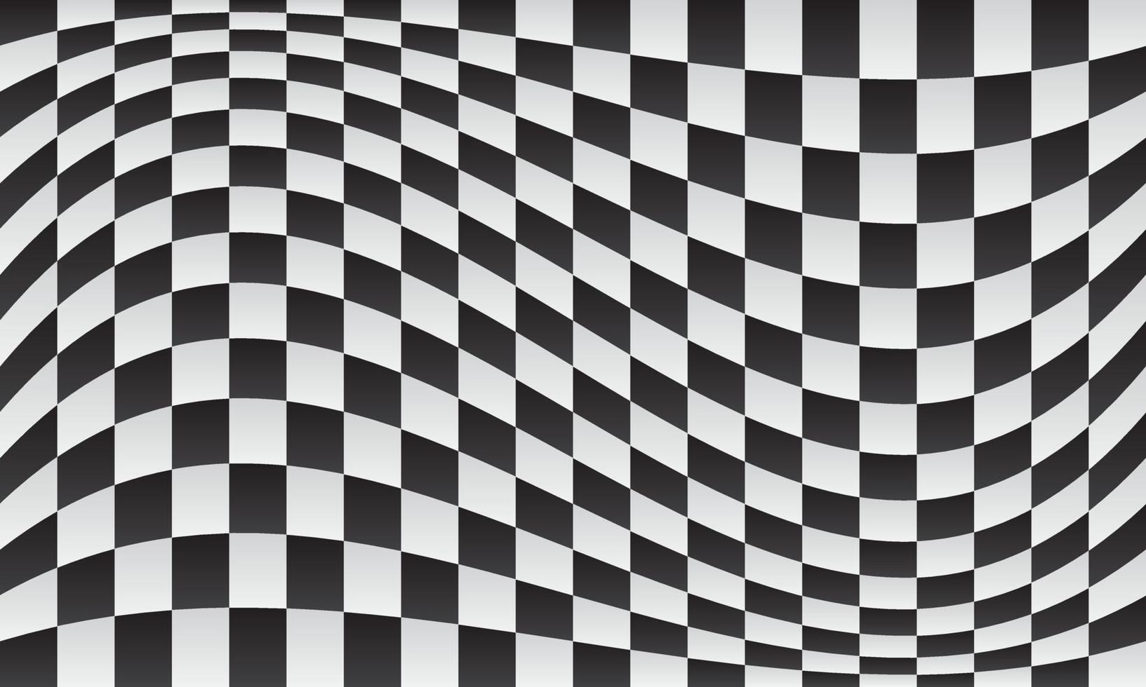 Wavy black white checkered background vector
