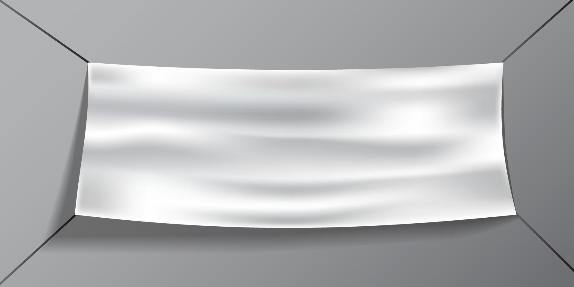 Blank white banner hanging vector