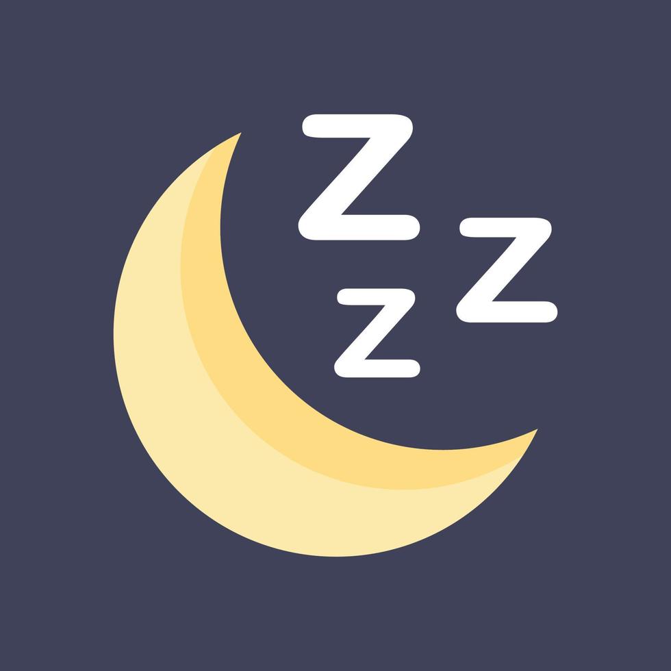 Sleeping icon. Half moon. Illustration of an background. Vector illustration