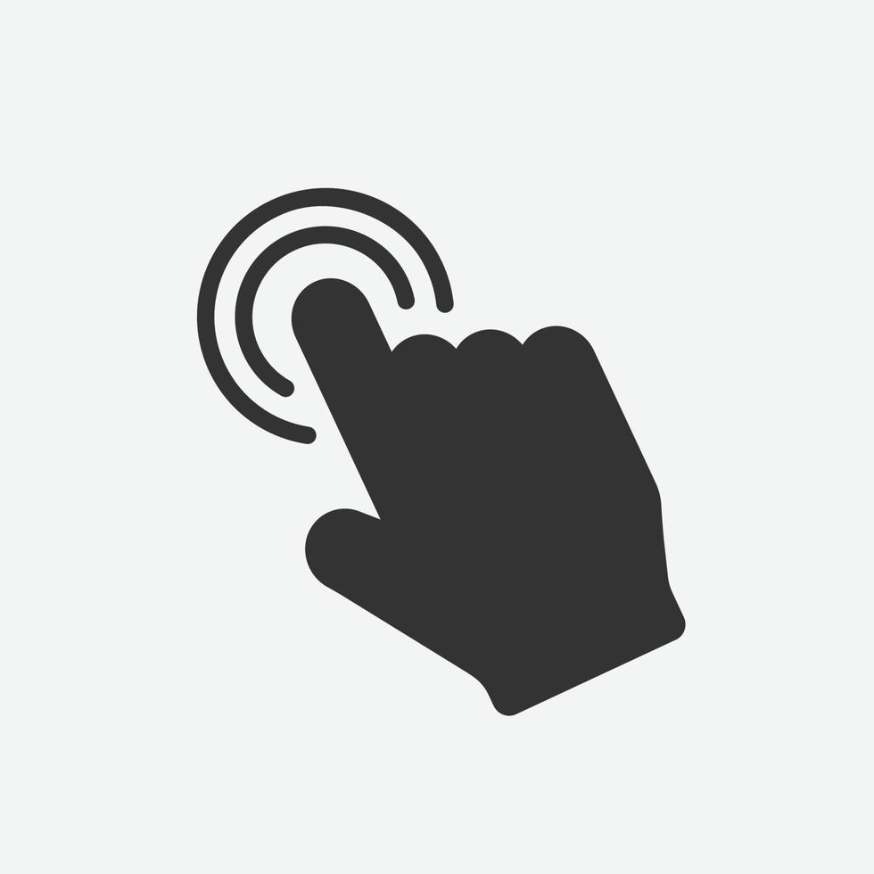 Pressing finger icon, hand pointer vector. Click, select, press icon. finger press, finger click, hand click, thumb, button click symbol vector illustration isolated for web and mobile app