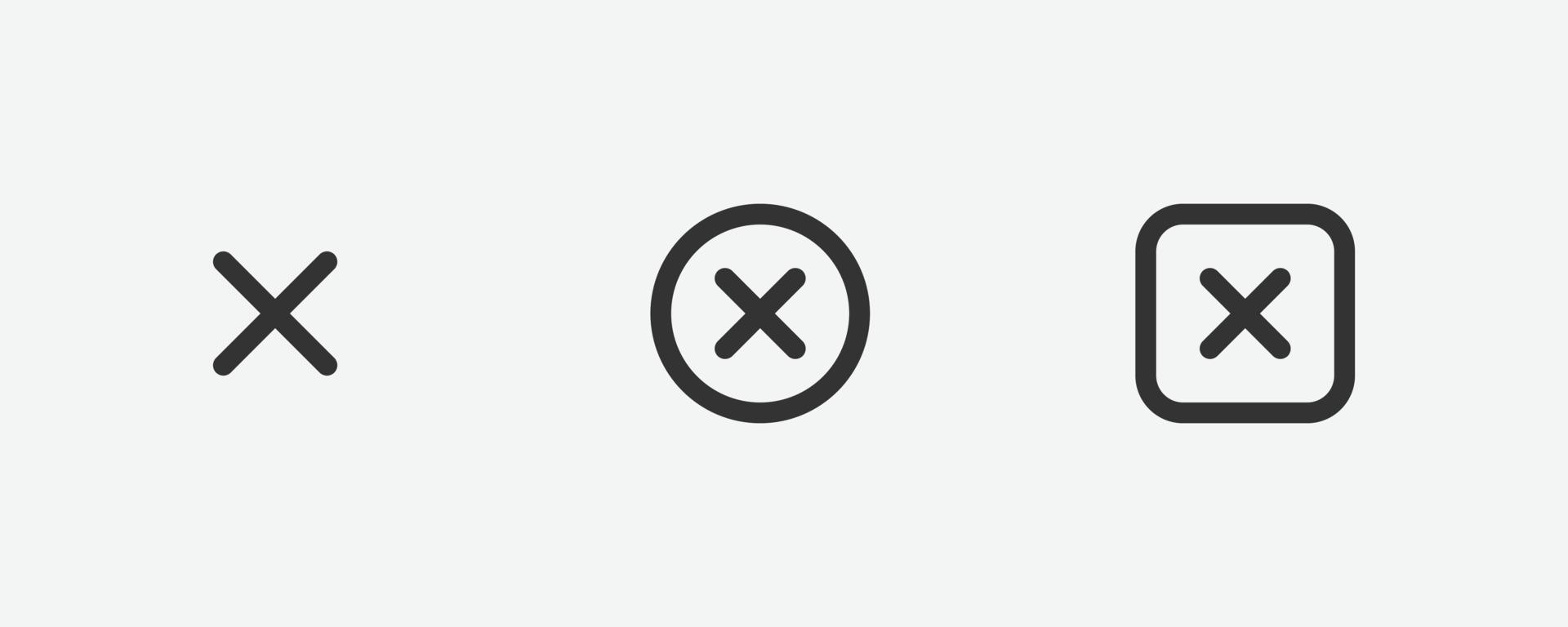 Close button vector icon. Black cancel icon. Cross linear icon, vector illustration.