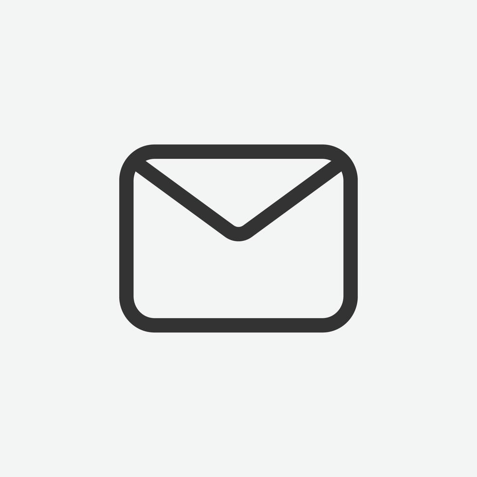 Mail vector icon. Black letter icon. Email, message linear icon, vector