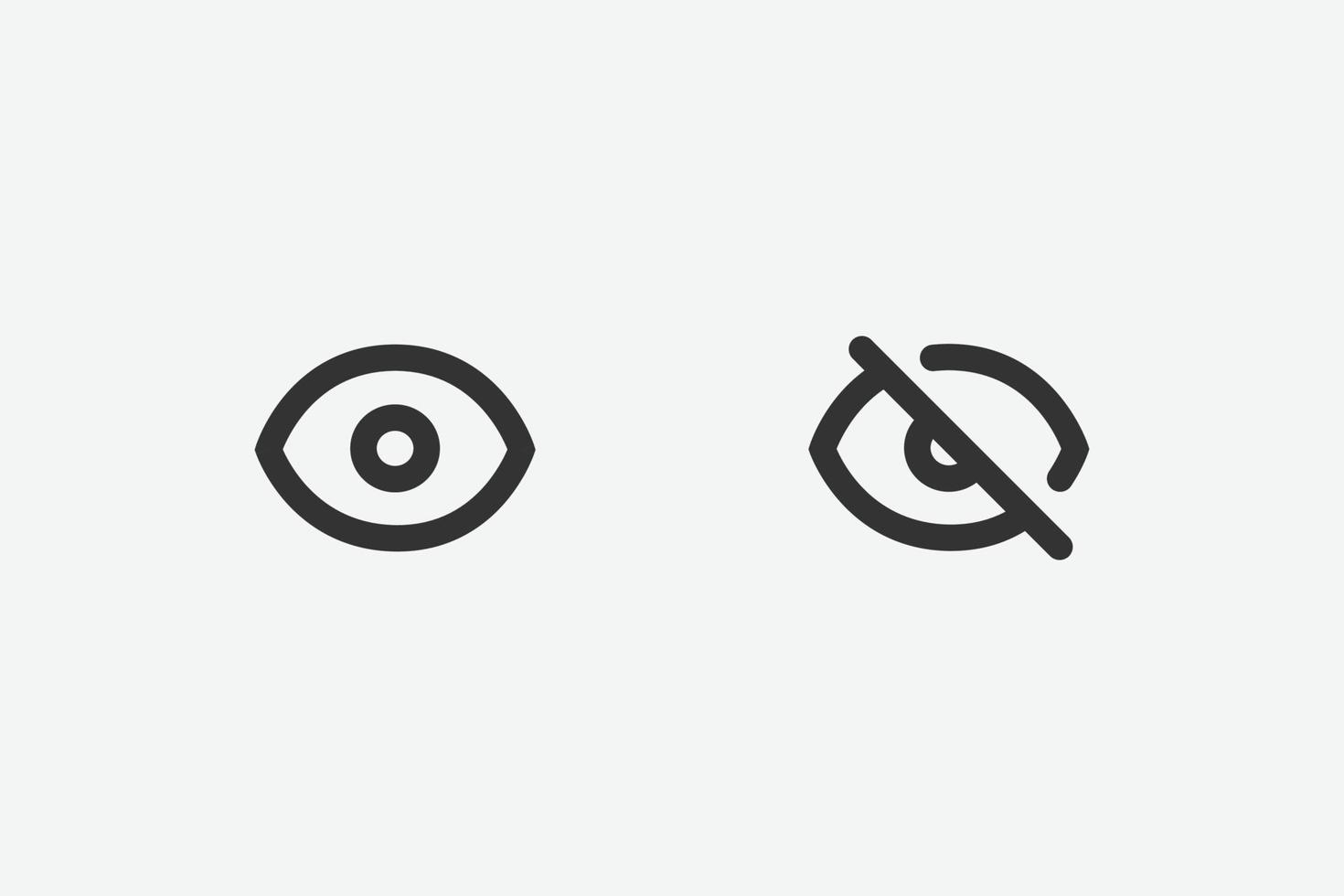 Eye open and close vector icon. Black view icon. Sight, look linear icon, vector illustration.