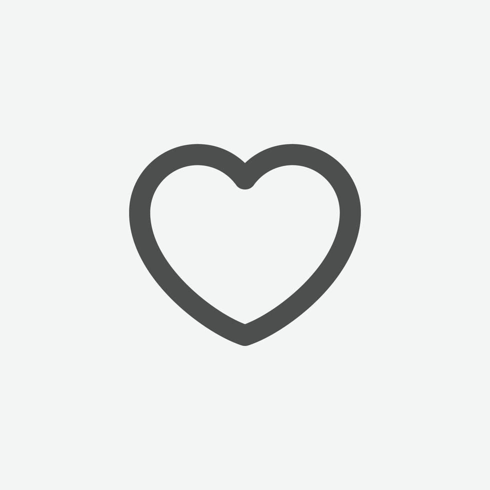 heart vector icon. favorite button vector symbol. linear style heart sign for mobile app and web design