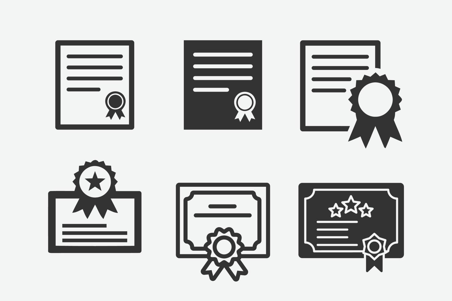 Certificate vector icon set. Achievement icon symbol.