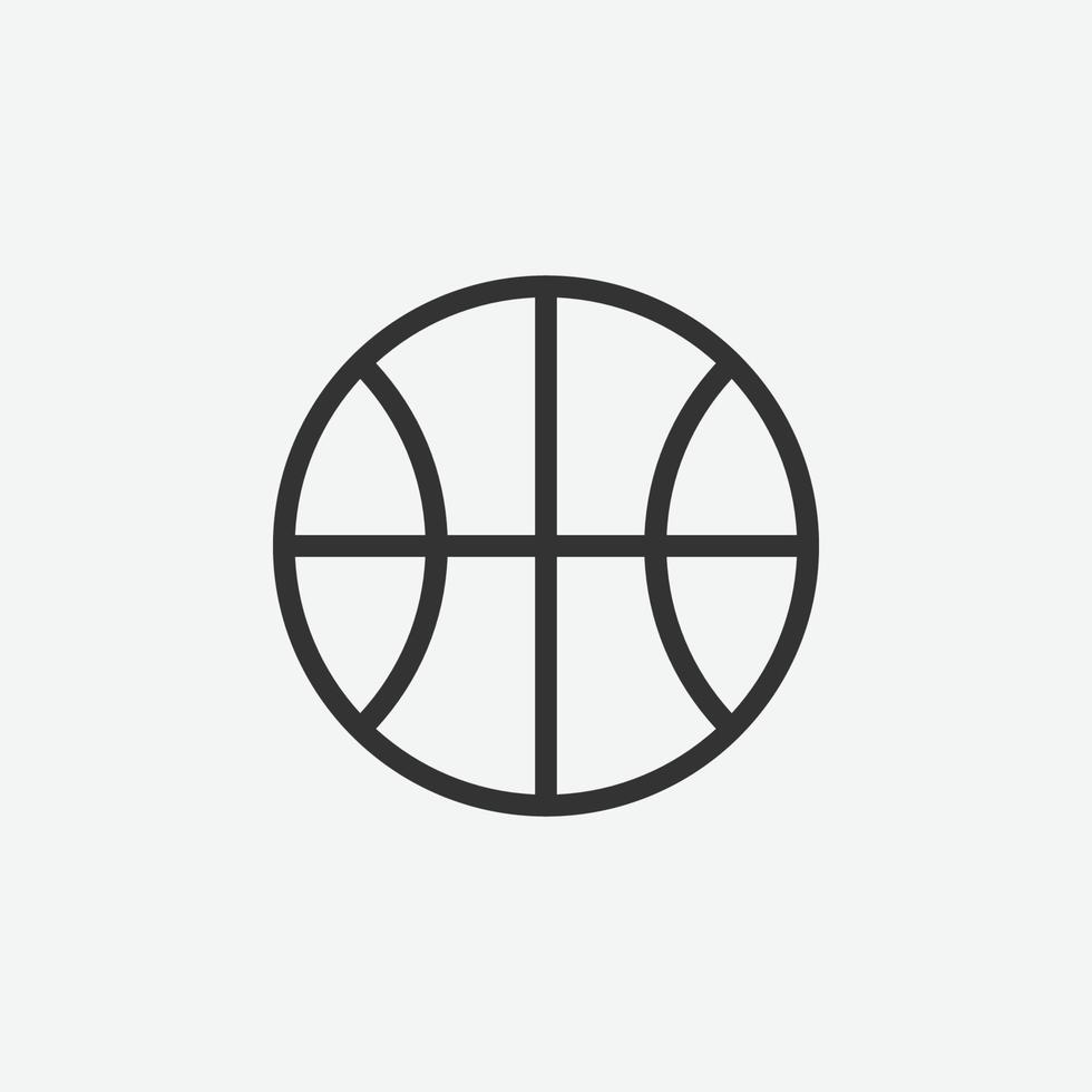 Basket ball line vector icon. School icon symbol. Education vector illustration on isolated background