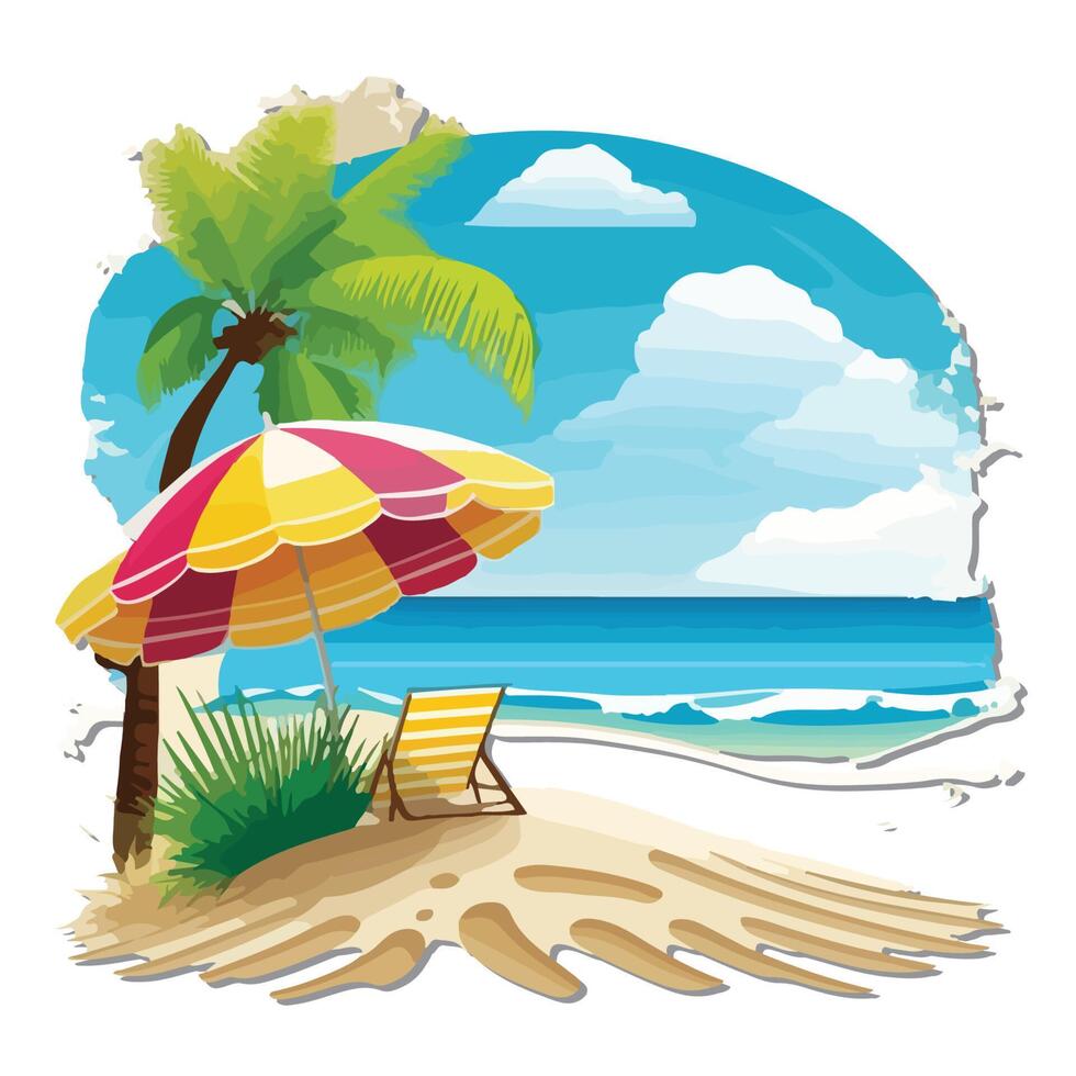 summer beach vector art