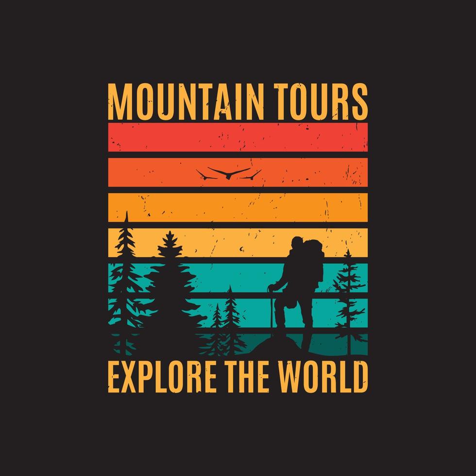 aventuras montaña excursionismo t- camisa diseño vector