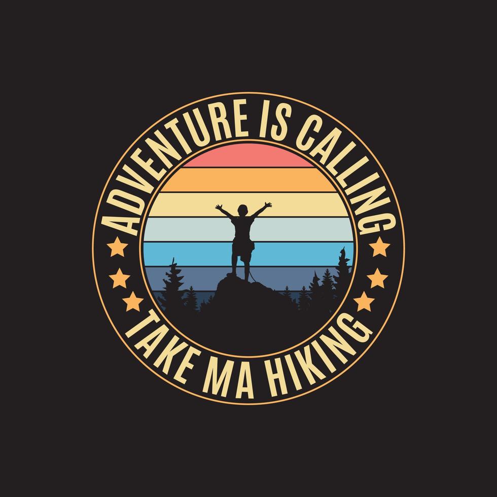 aventuras montaña excursionismo t- camisa diseño vector