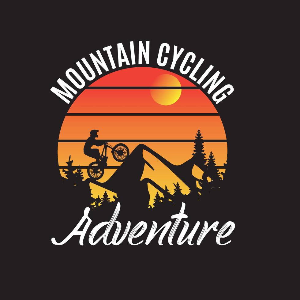 'Mountain cycling adventure hiking t- shirt design vector