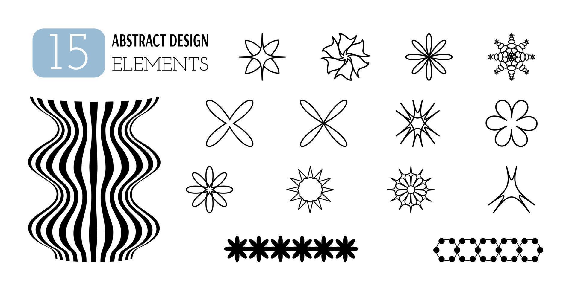 conjunto de vector resumen geométrico formas estética de y2k. de moda minimalista diseño elementos, patrones, futurista cifras, 3d objetos.