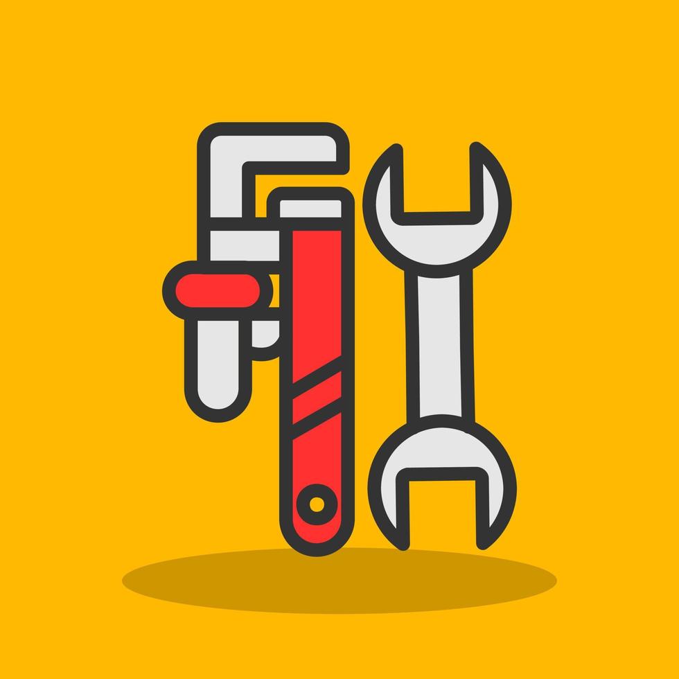 Pipe Wrench Vector Icon Design