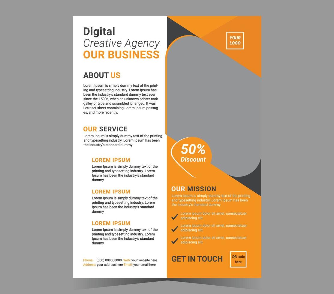 Corporate business flyer design and vector template