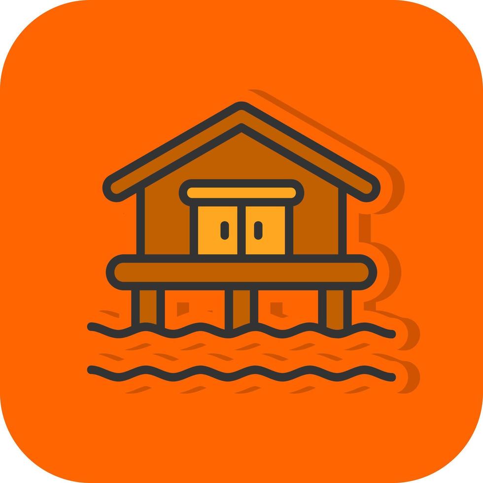 Beach House Vector Icon Design