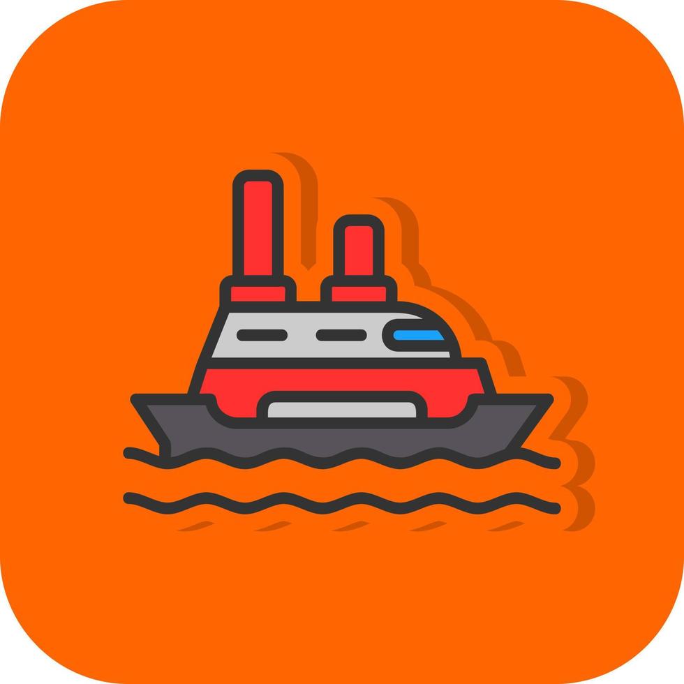 Cruise Ship Vector Icon Design