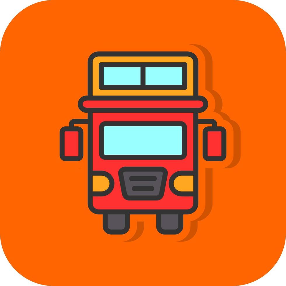 Double Decker Bus Vector Icon Design