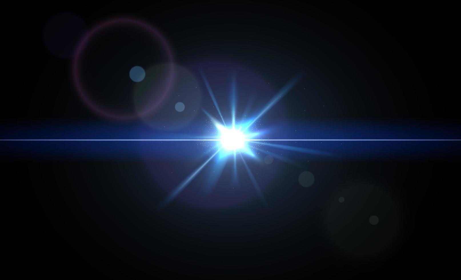 resumen azul ligero rayos con chispas. explotando azul con espumoso ilustración aislado en negro antecedentes vector