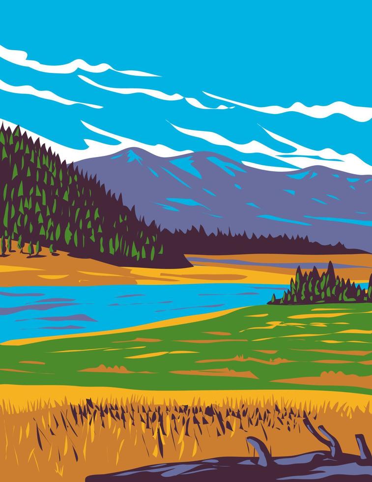 Yellowstone nacional parque Wyoming durante verano wpa póster Arte vector