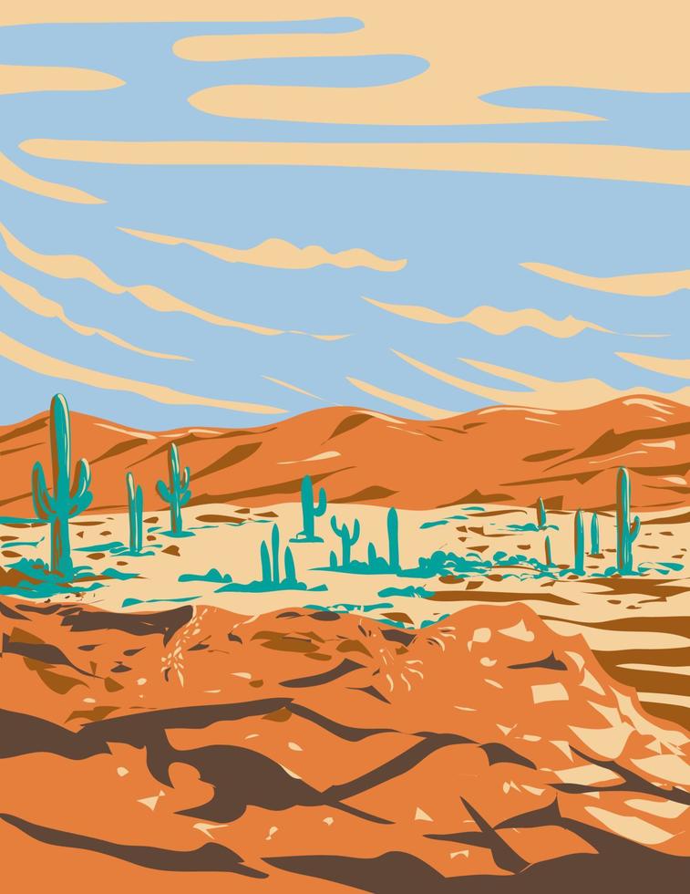 saguaro nacional parque en sonora Desierto Arizona wpa póster Arte vector