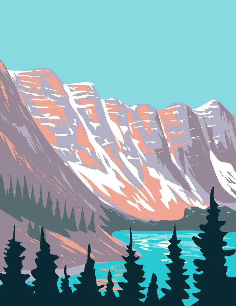 morena lago en banff nacional parque Alberta Canadá wpa póster Arte vector