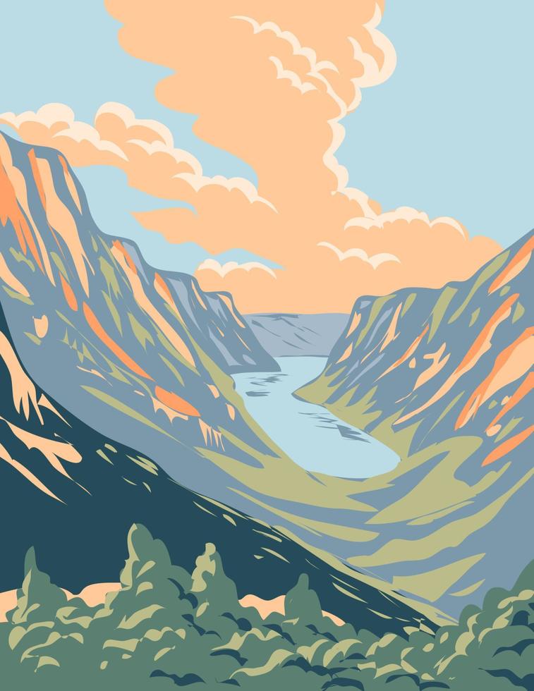 harinoso montañas nacional parque reserva en el Labrador región Canadá wpa póster Arte vector