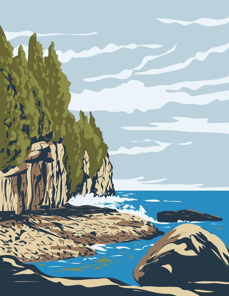 Bruce Peninsula National Park Canada WPA Poster Art vector