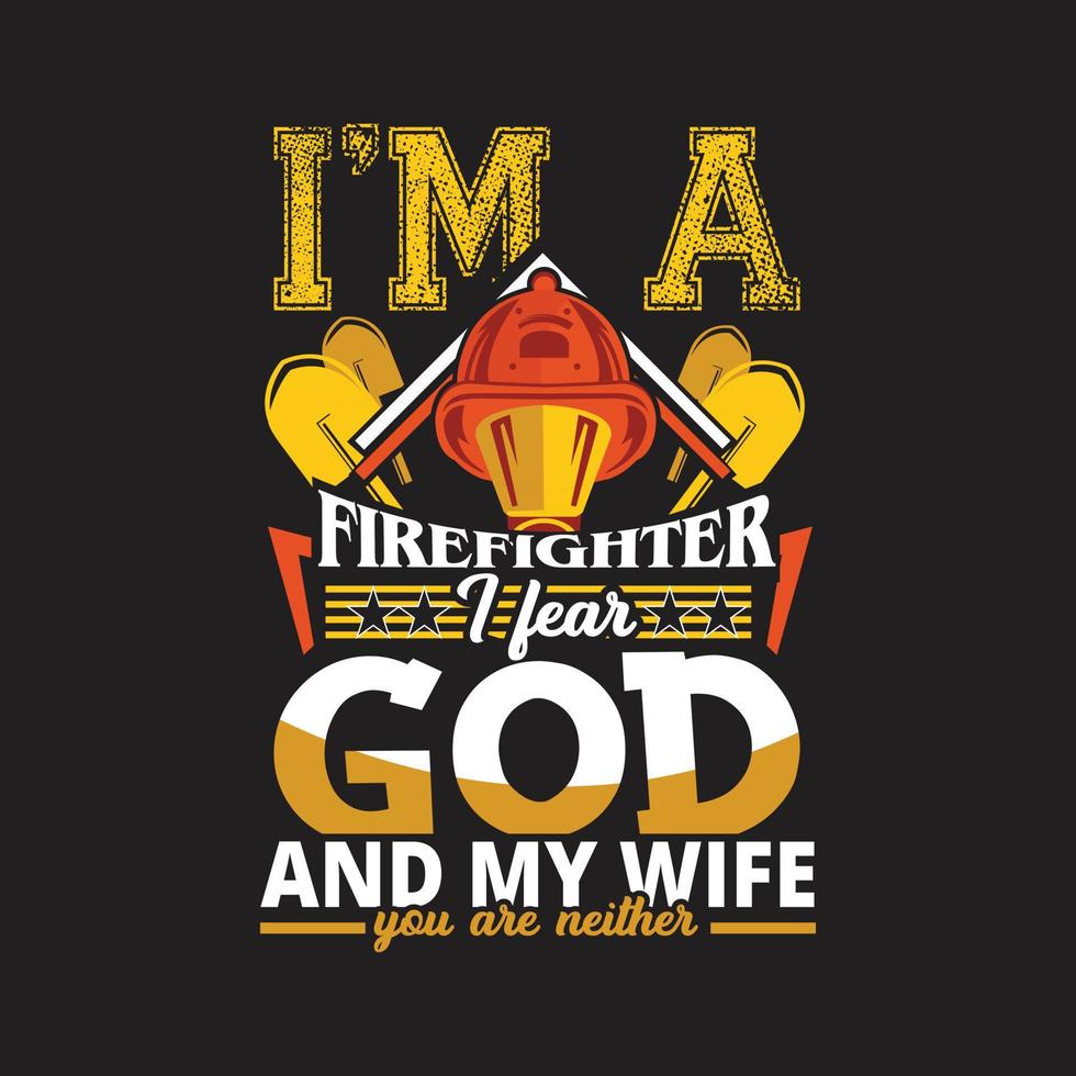 Firefighter T-shirt Design vector