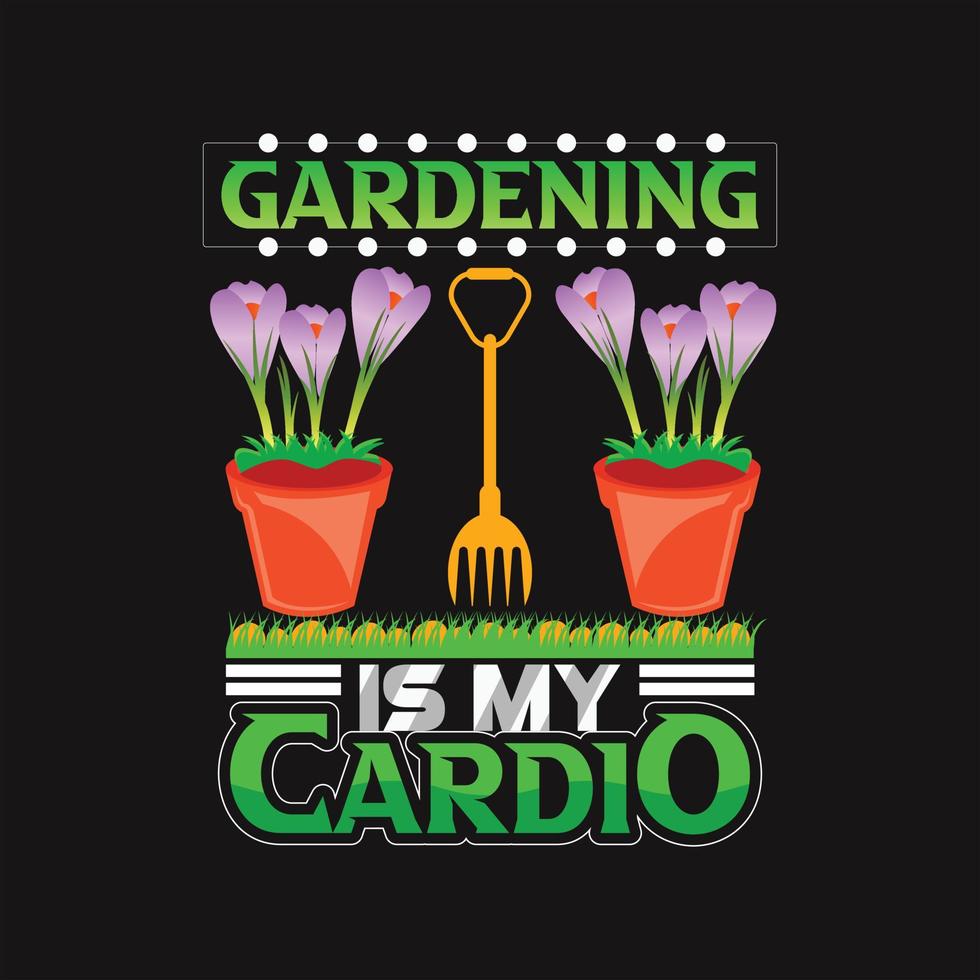 jardinería camiseta diseño vector