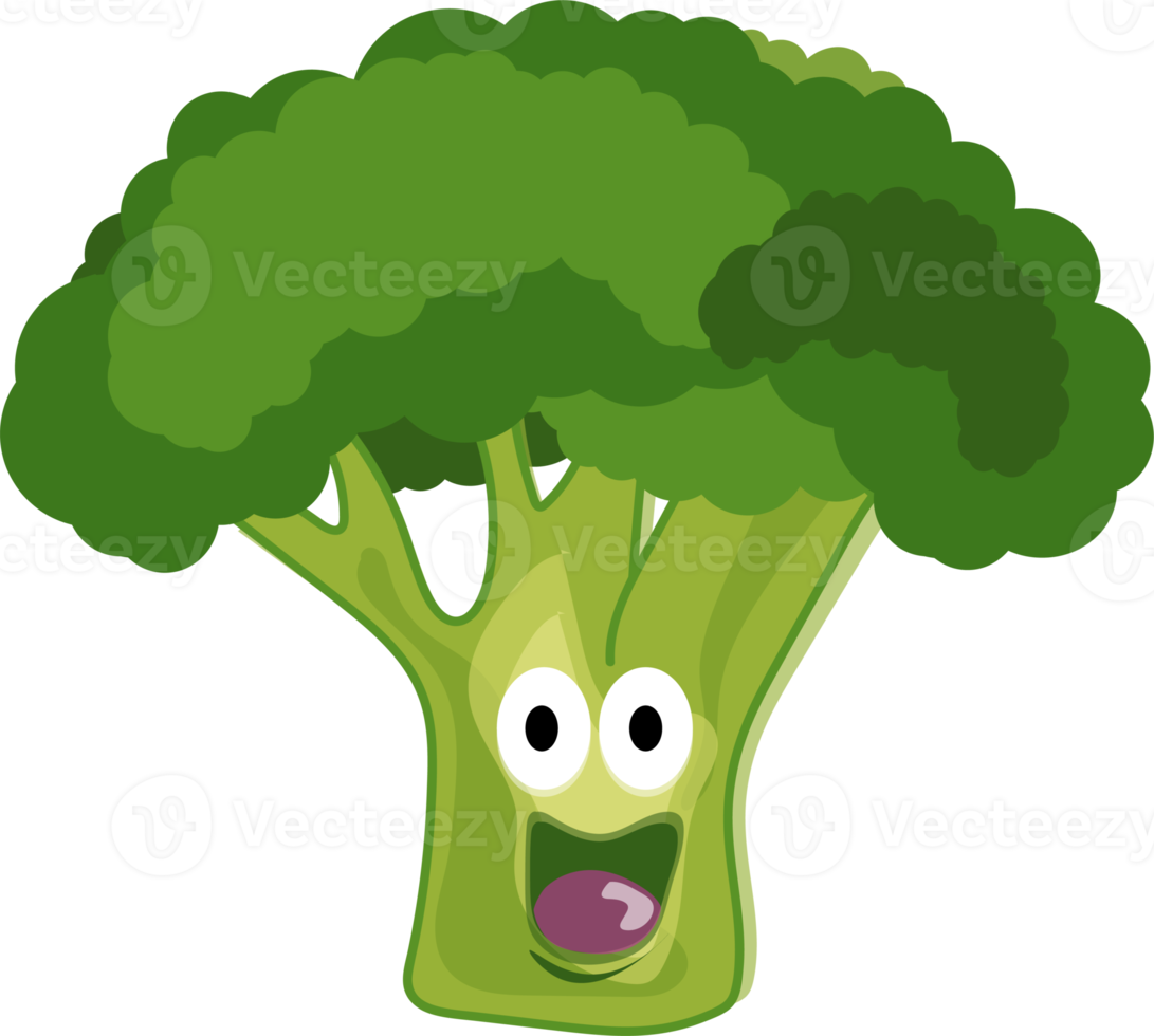 brócoli png, vegetal clipart, verde planta, dibujos animados alimento, divertido png