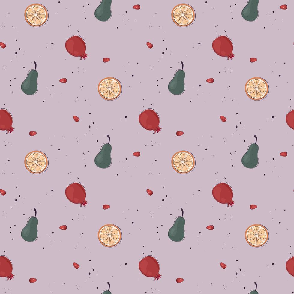 colorful stylized fruits pattern design vector