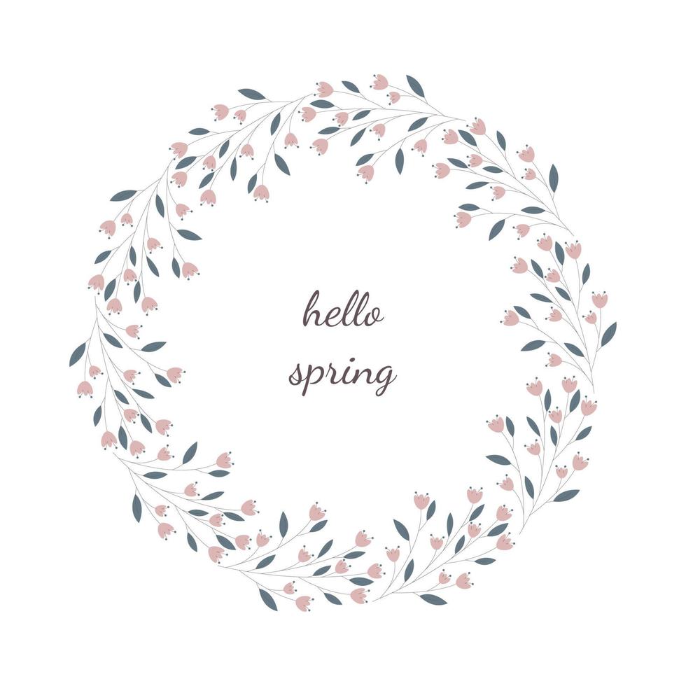 spring floral wreath vector