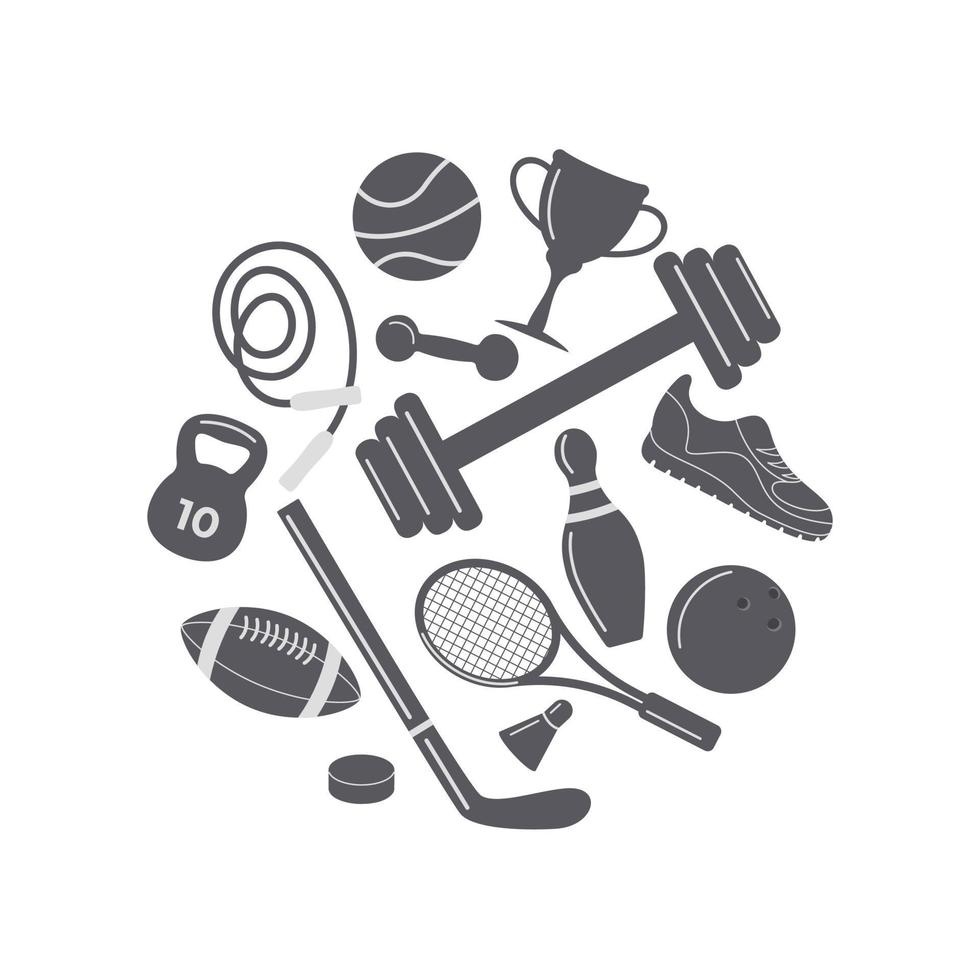 set of sport icons vector
