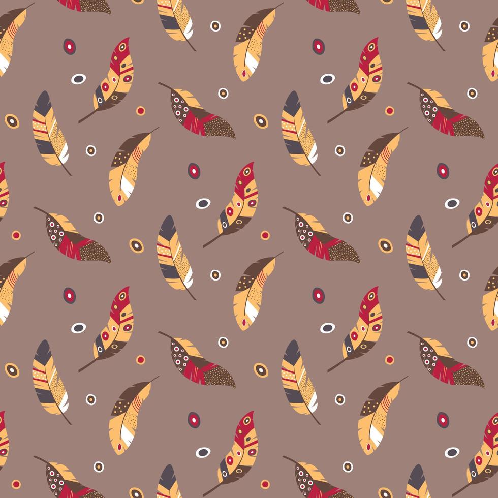 ethnic pattern with feathers vector