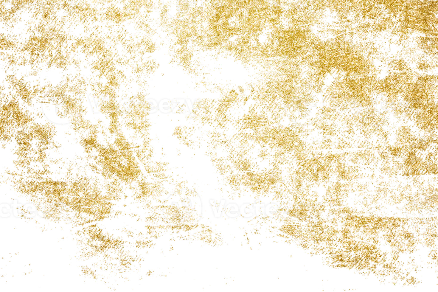 Gold splashes Texture. Grunge golden background pattern of cracks, scuffs, chips, stains, ink spots, lines on transparent background PNG file
