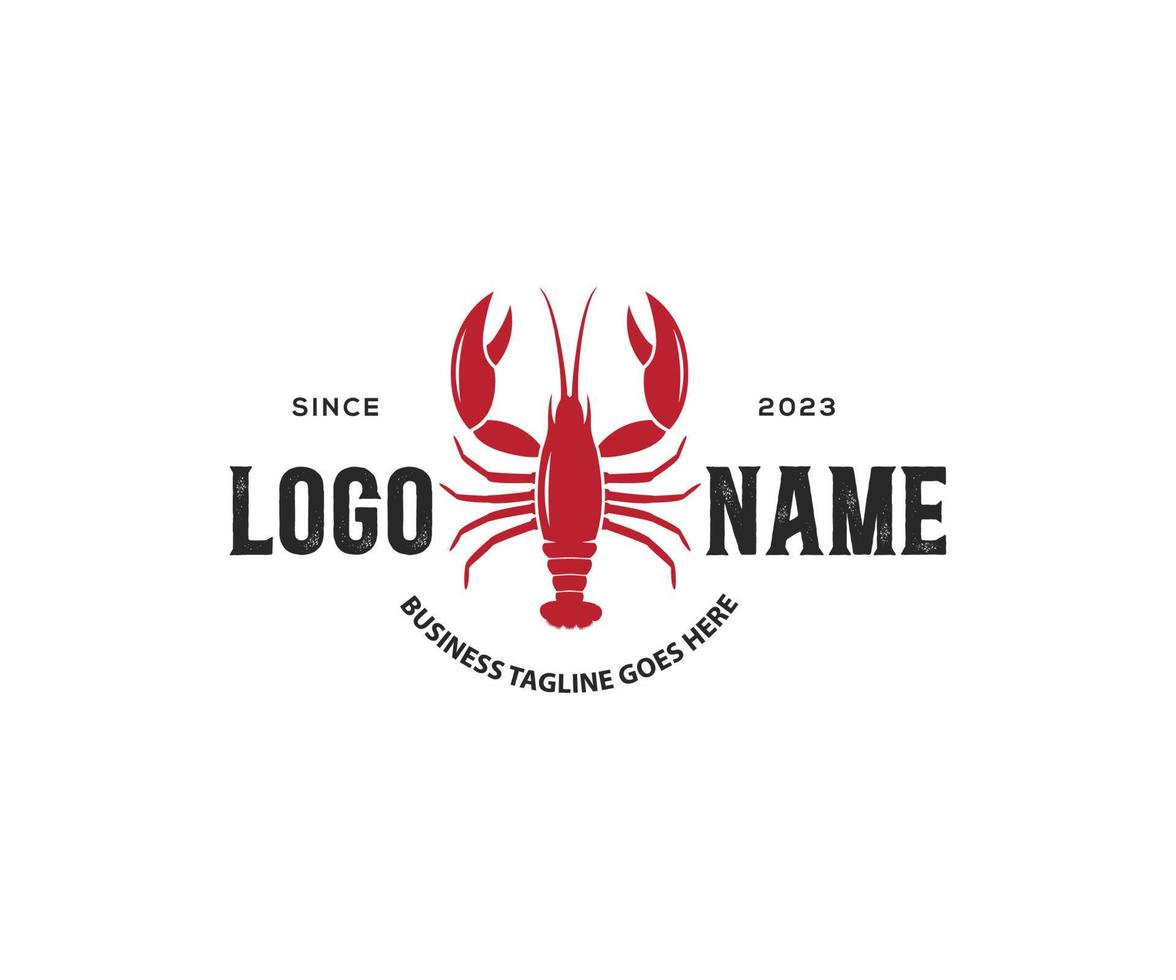 Crayfish Prawn Shrimp Lobster Claw Seafood logo design inspiration. Lobster vector logo design