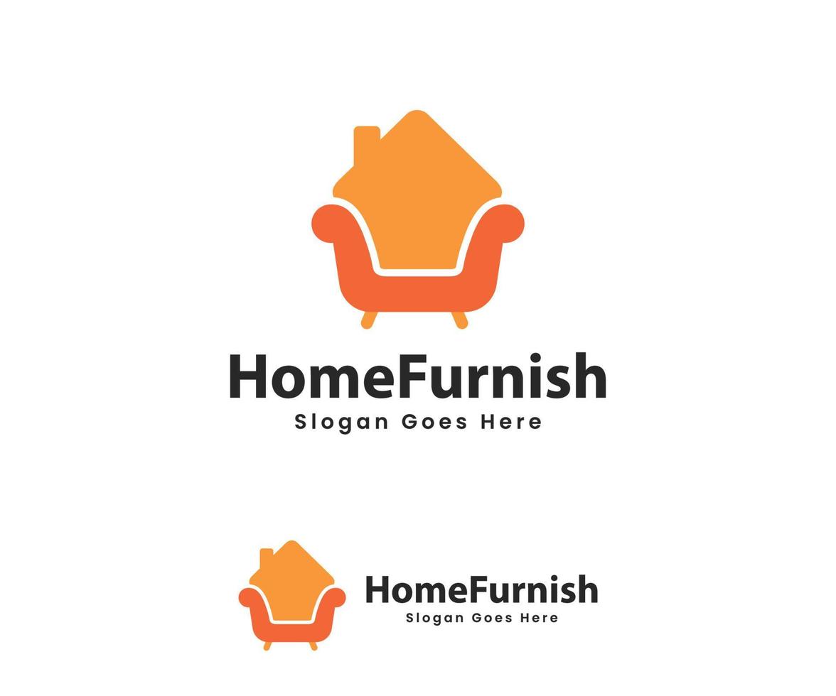 Home Furniture Logo Design with Sofa and Roof vector