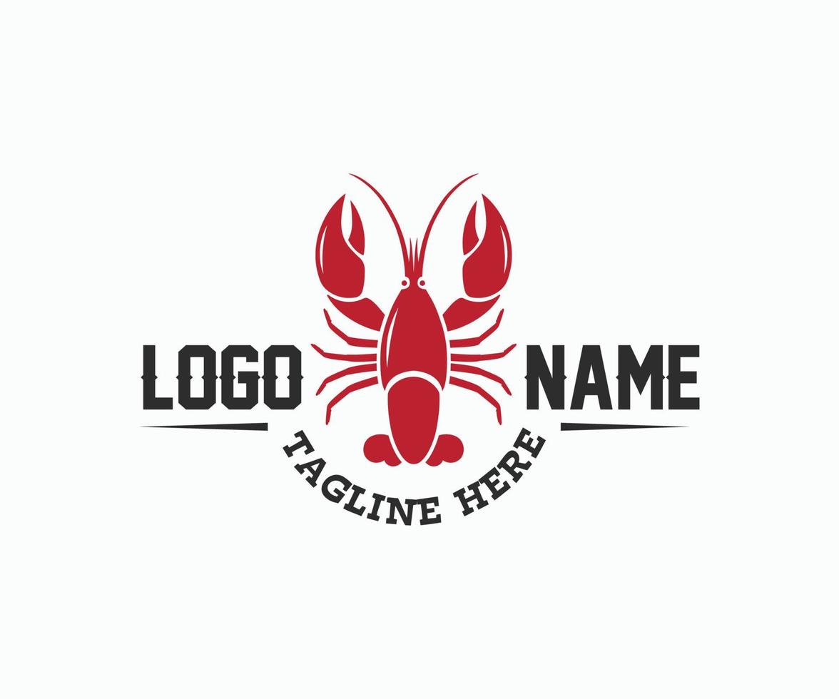 Seafood logo design inspiration. Crayfish, Prawn, Shrimp, and Lobster vector logo design