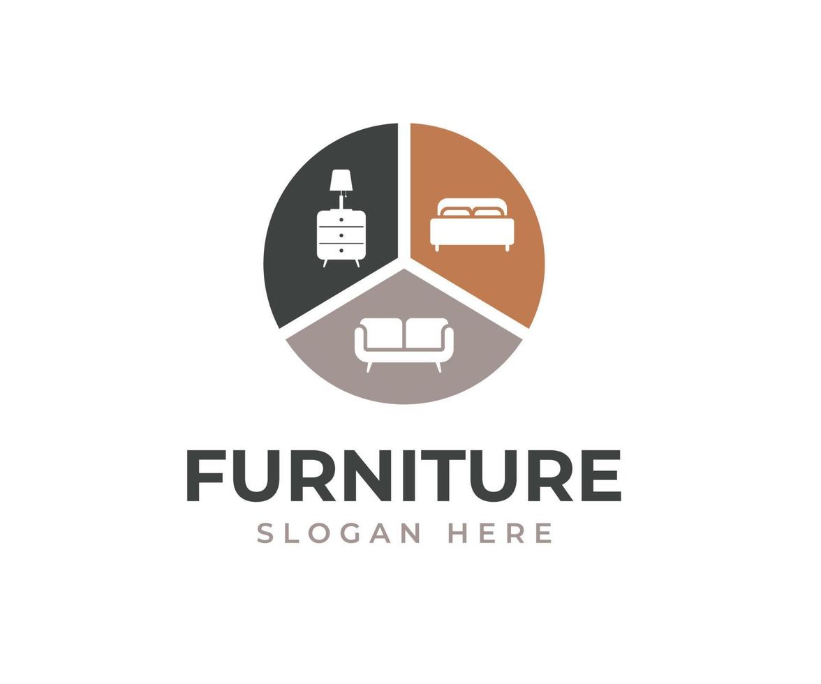 Modern furniture logo graphic trendy design. Minimalist furniture brand business company logo vector