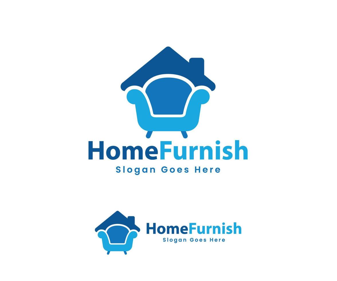 Home Furniture Logo Design with Sofa and Roof vector