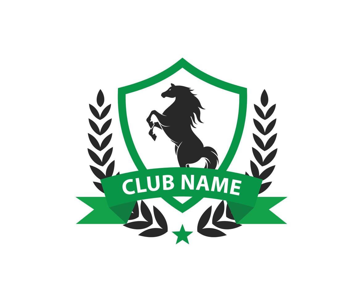 Horse Crest with laurel wreath Badge for company identity vector