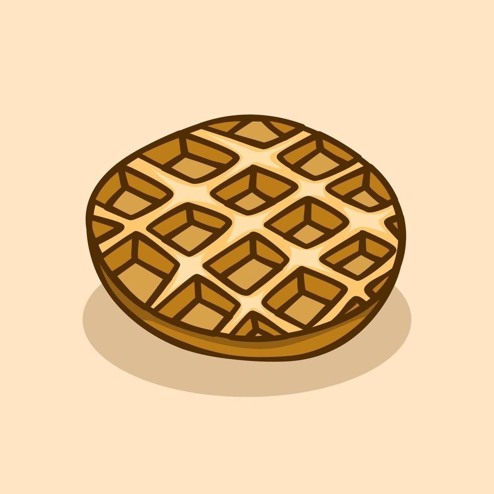Waffle illustration concept in cartoon style vector