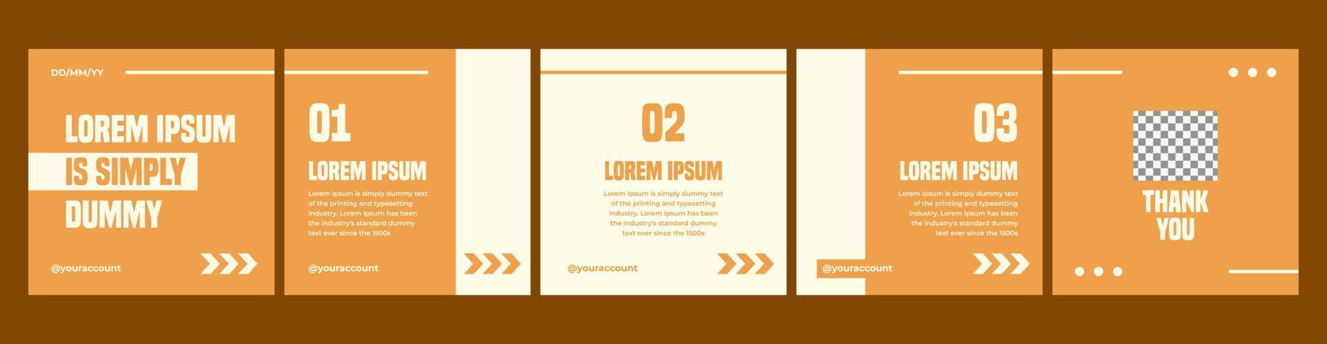 carousel layout template for social media. banner, carousel or microblog template with a warm color theme vector