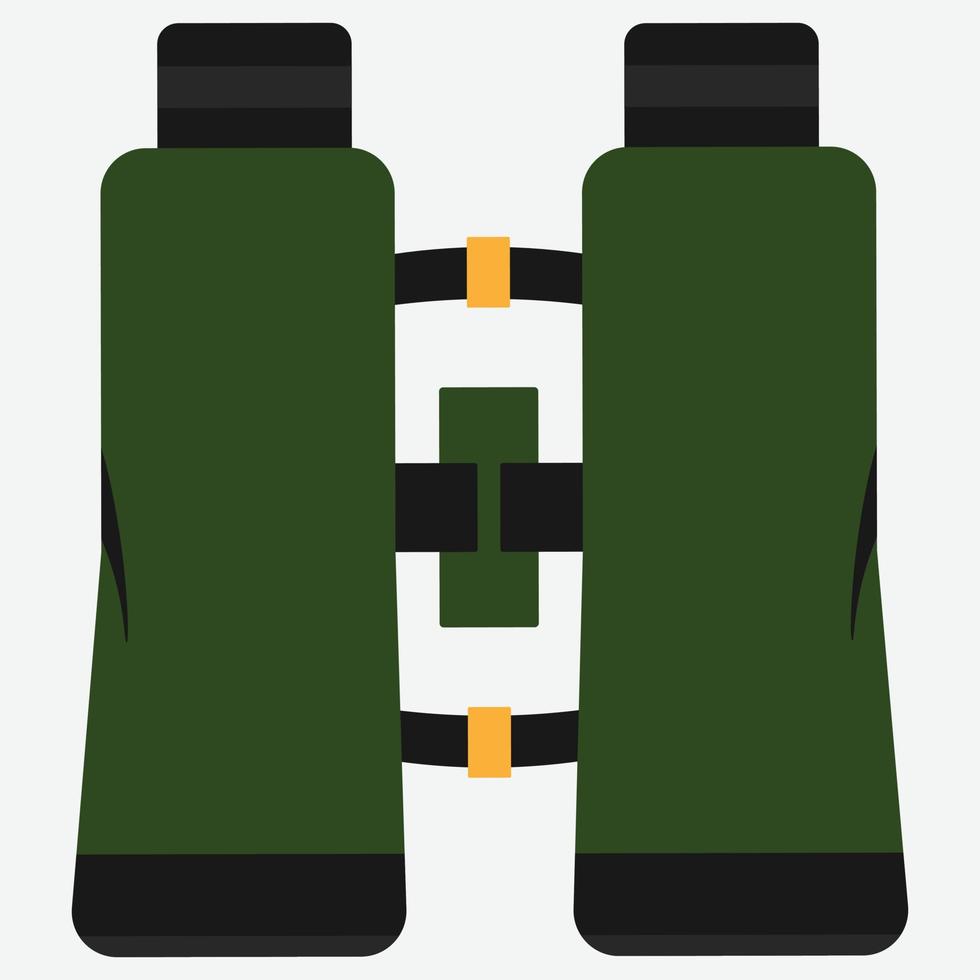 green military Binoculars icon on white background. Search and Find icon. Vector flat illustration.