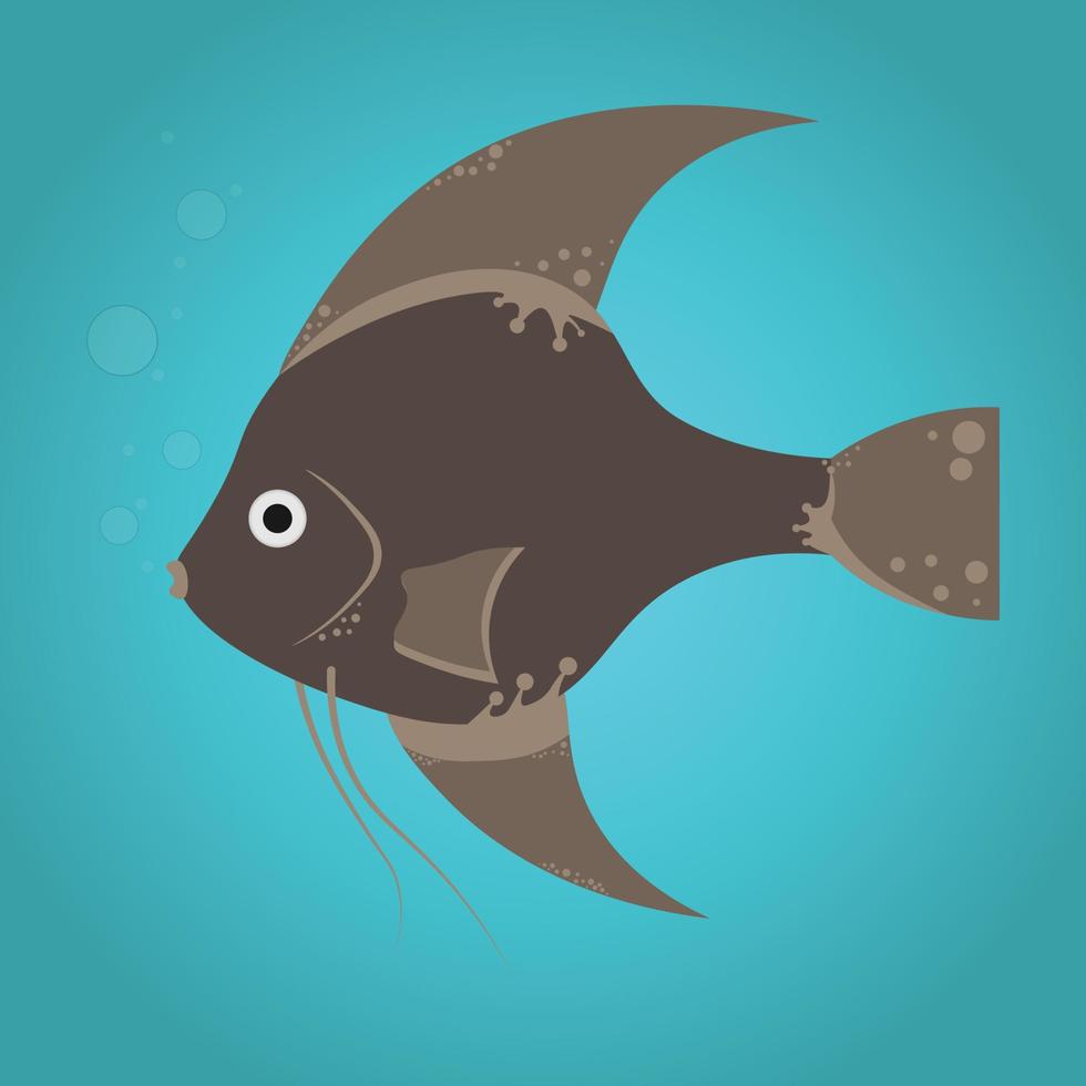 Exotic tropical aquarium fish vector illustration isolated on blue background cartoon animal design