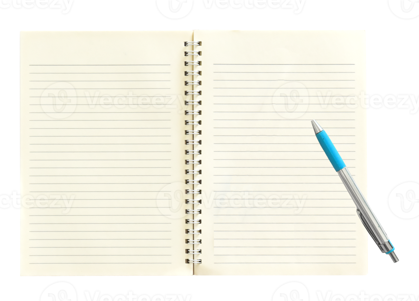 paper notebook and pen isolated on transparent background png file
