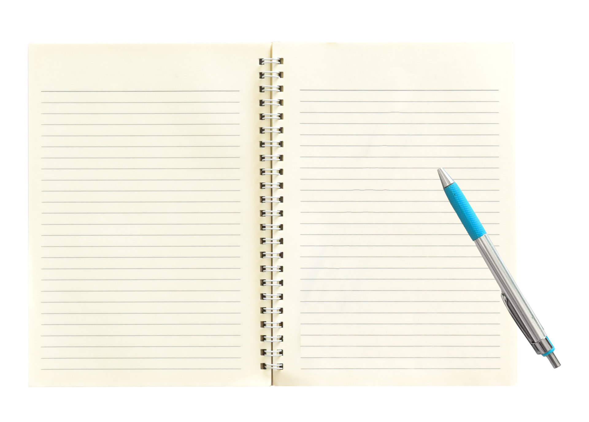 paper notebook and pen isolated on transparent background png file